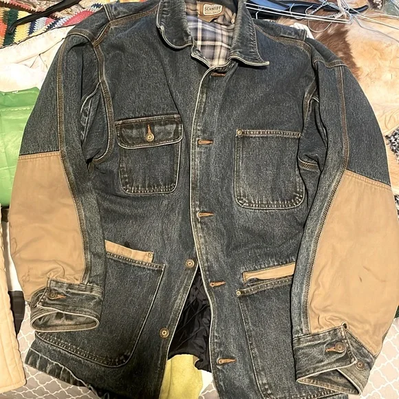 Schmidt work wear insulated jean jacket (vintage) - Picture 1 of 3